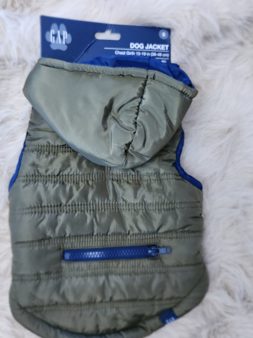 GAP! Olive Green Dog Puffer Coat-small